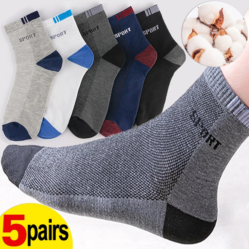 Top Trends: 5Pairs Men Bamboo Fiber Autumn Winter Men Socks Breathable Cotton Sports Sock Breathable Deodorant Business Socks Size 37-45 Shoppable Styles