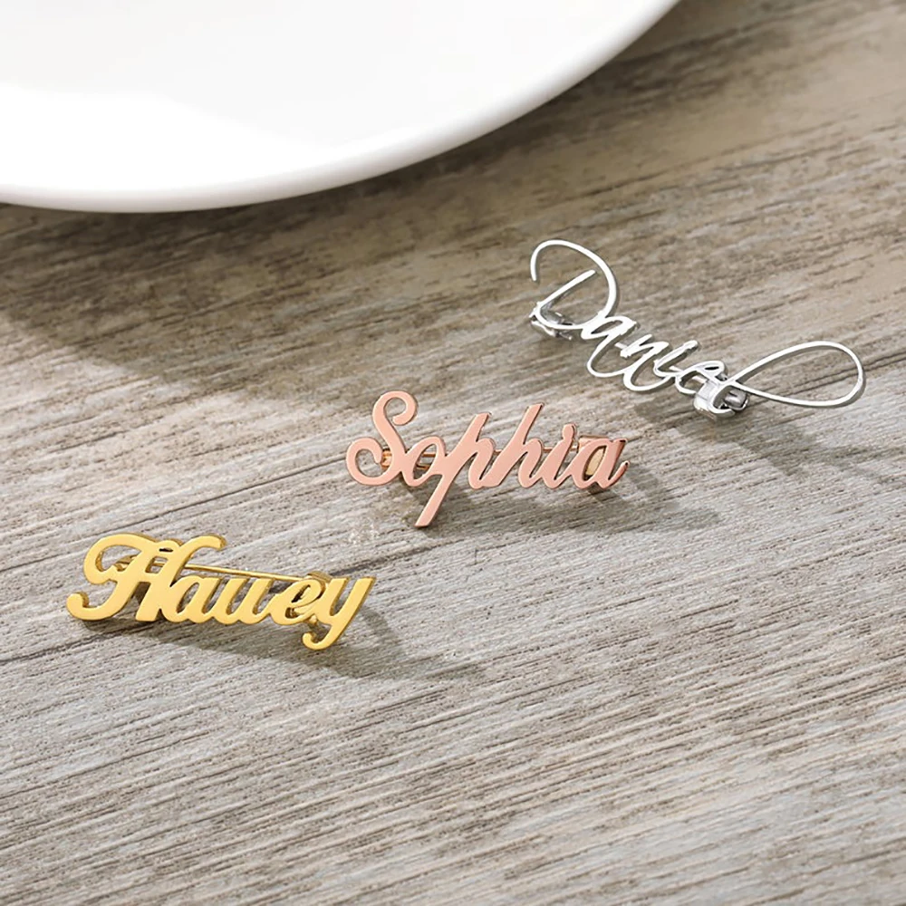 Top Trends: Fils Custom Brooch-Personalized Custom Name Brooch Pin Buckle-Business Logo Label-Personal Accessories-Temperament Gift Brooch Shoppable Styles