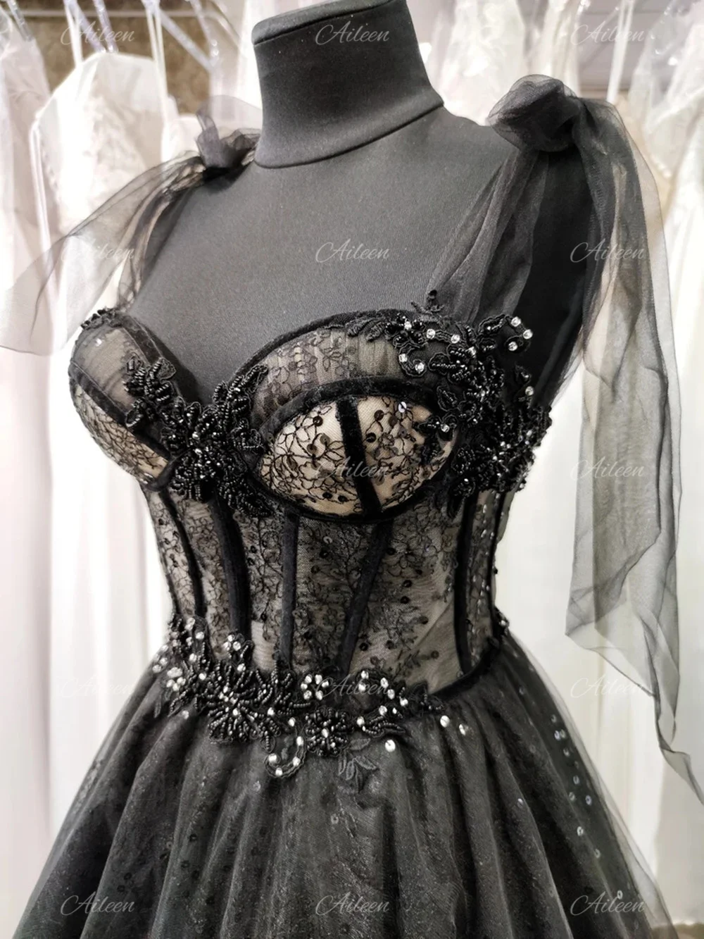 Top Trends: Aileen Black Lace Gothic Glitter Wedding Dress Women's Elegant Dresses Prom Luxury Weddings Evening Formal Party Woman Cocktail Shoppable Styles - Image 3