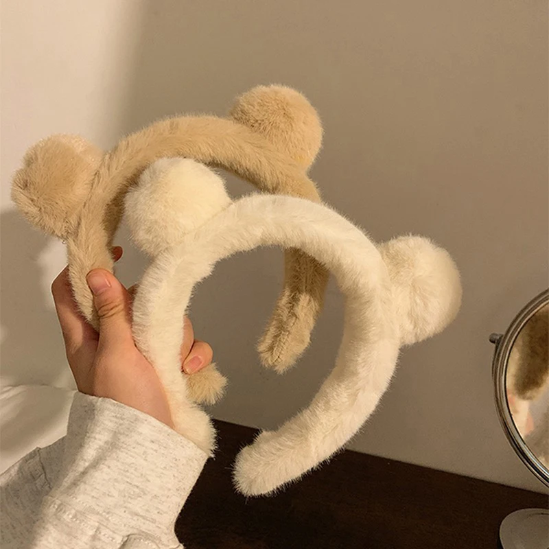 Top Trends: Girls Cute Plush Bear Rabbit Ears Headband Autumn Winter Head Hoop Cartoon Girls Kid Hairband Headdress Cloth Hair Accessories Shoppable Styles