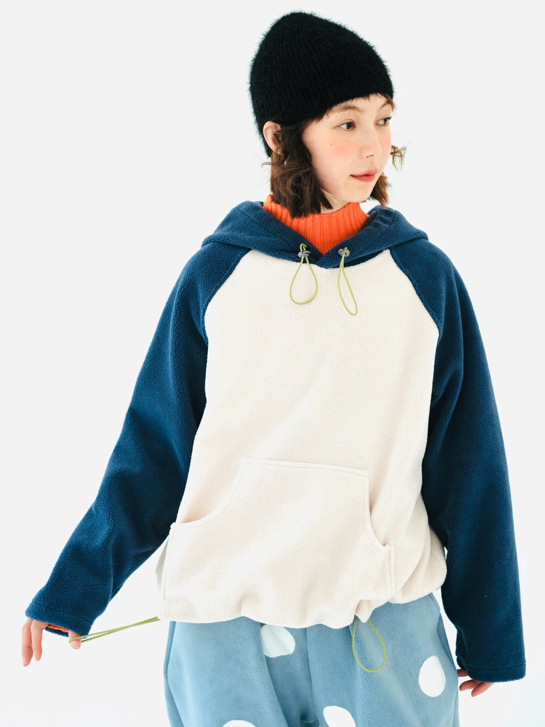 Top Trends: Imakokoni Original Design Long Sleeve Color Matching Hooded Pullover Hoodie Pocket Casual Warm Winter Top 223904 Shoppable Styles