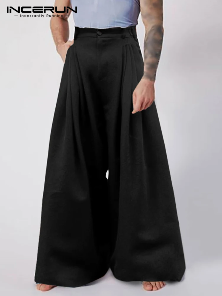 Top Trends: INCERUN 2023 New Men Fashion Casual Pantalons Solid All-match Simple Male Baggy High Waist Trousers Drop Crotch Long Pants S-5XL Shoppable Styles