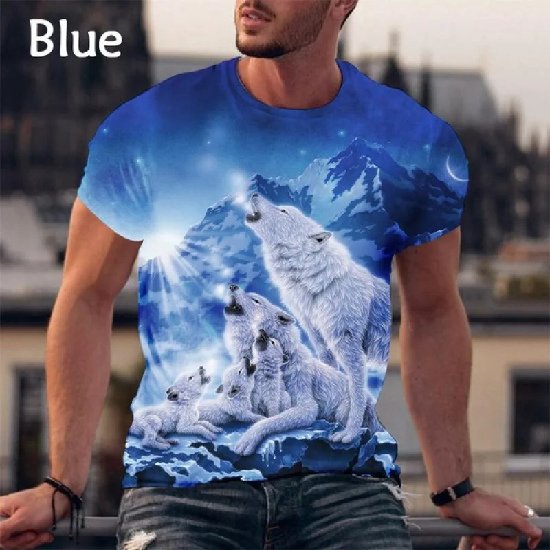 Top Trends: Men&#039;s Street Fashion New Wolf 3D Printing Casual Short Sleeve Round Neck Top T-Shirt Shoppable Styles