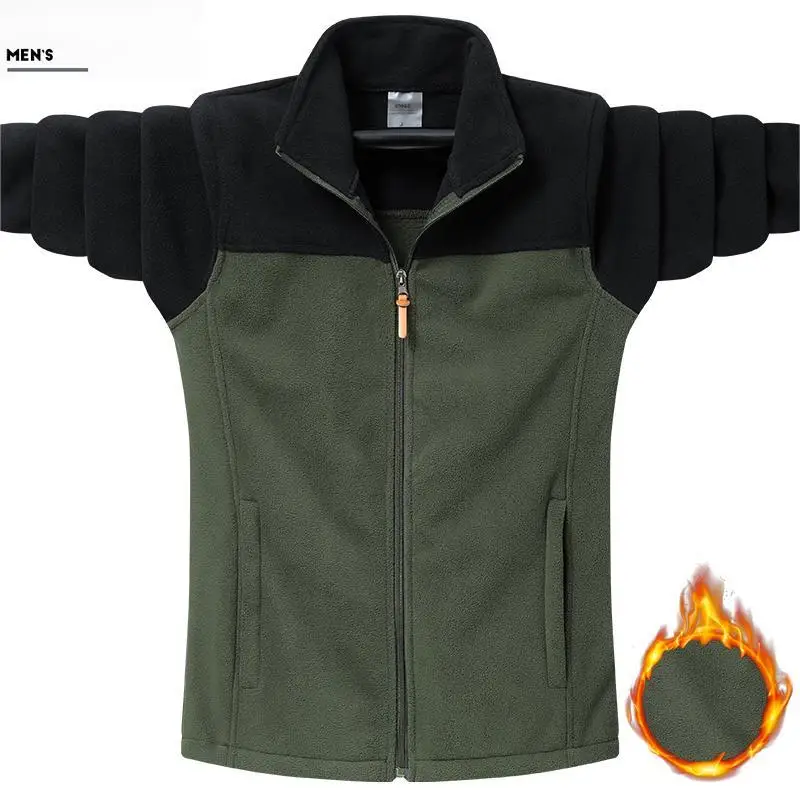 Top Trends: 5XL-9XL Plus Size Fleece Jackets Autumn Winter Solid Quality Keep Warm Outdoor Sports Windbreak Men Jacket Shoppable Styles