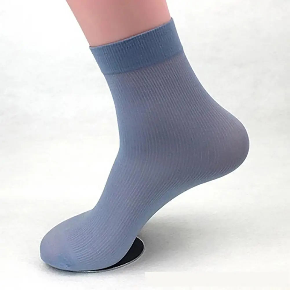 Top Trends: Men&#039;s Summer Socks Elastic Breathable Polyester Elastic Silk Socks For Spring Thin Ice Silk Socks Casual Short Crew Socks носки Shoppable Styles