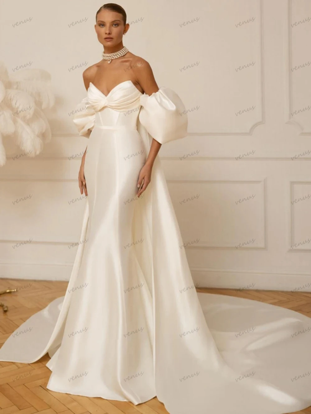 Top Trends: Elegant Simple Wedding Dresses Satin Sheath Mermaid Sexy Bridal Gowns Strapless Backless Sleeveless Robes Vestidos De Novia 2024 Shoppable Styles