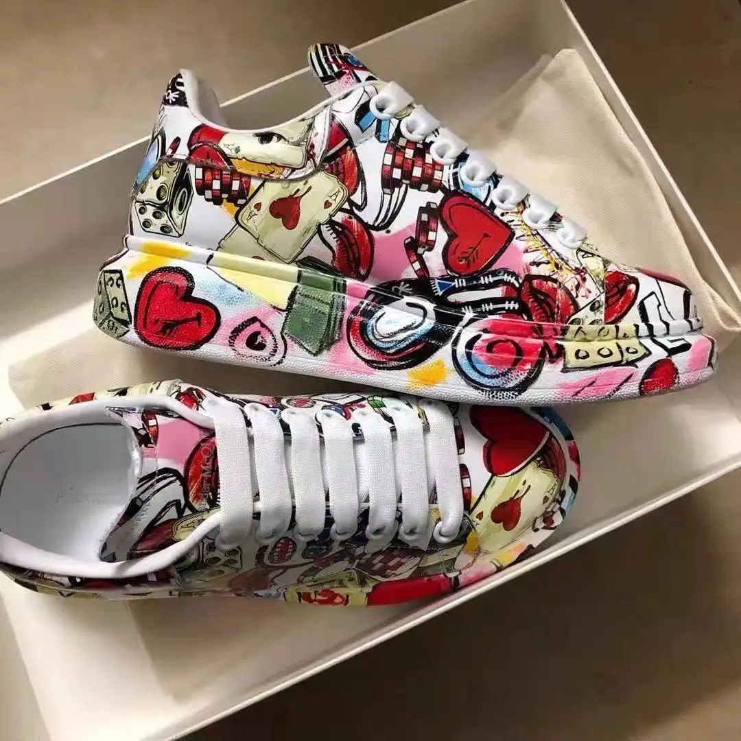 Top Trends: 2021 Spring Autumn New Women's Chunky Sneakers Fashion Soft Platform Graffiti Casual Shoes Classic Girls Streetwear Trainers Shoppable Styles