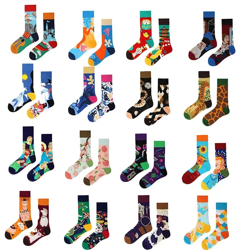 Top Trends: New Fashion AB Asymmetric Mandarin Duck Men&#039;s And Women&#039;s Socks Cartoon Fashion Fun Cute Animal Medium High Tube Cotton Socks Shoppable Styles