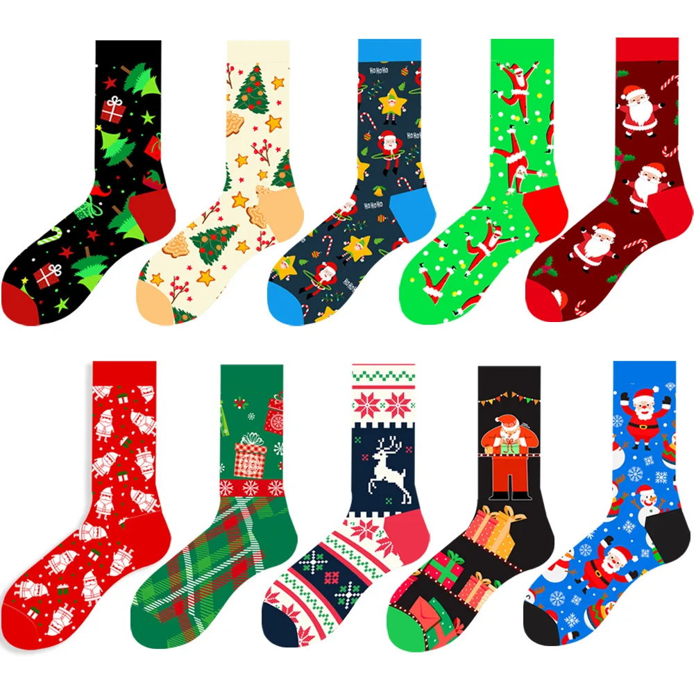 Top Trends: 2023 Christmas New Products Santa Claus Men's Socks In The Tube Socks Elk Women's Christmas Tree Tide Socks Geometric Snowman Shoppable Styles