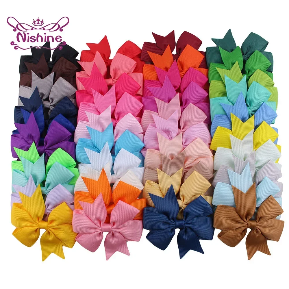 Top Trends: Nishine Handmade Grosgrain Ribbon Bows With Clips Baby Girls Bowknot Hairpins Children Photo Props Gifts Headwear Accessories Shoppable Styles