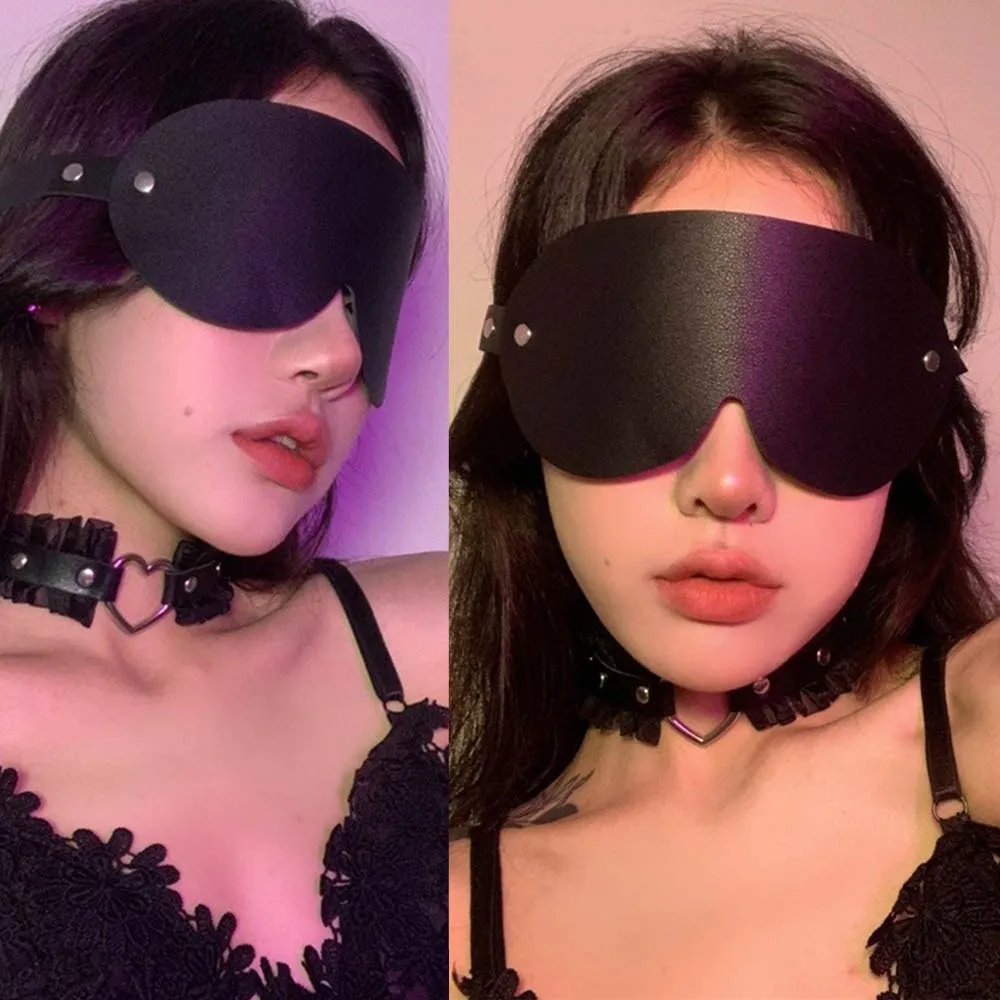 Top Trends: Leather Cosplay Blindfold Sexy Fashion Adult Eye Patch Black White Pink Red Party Costume Props Shoppable Styles