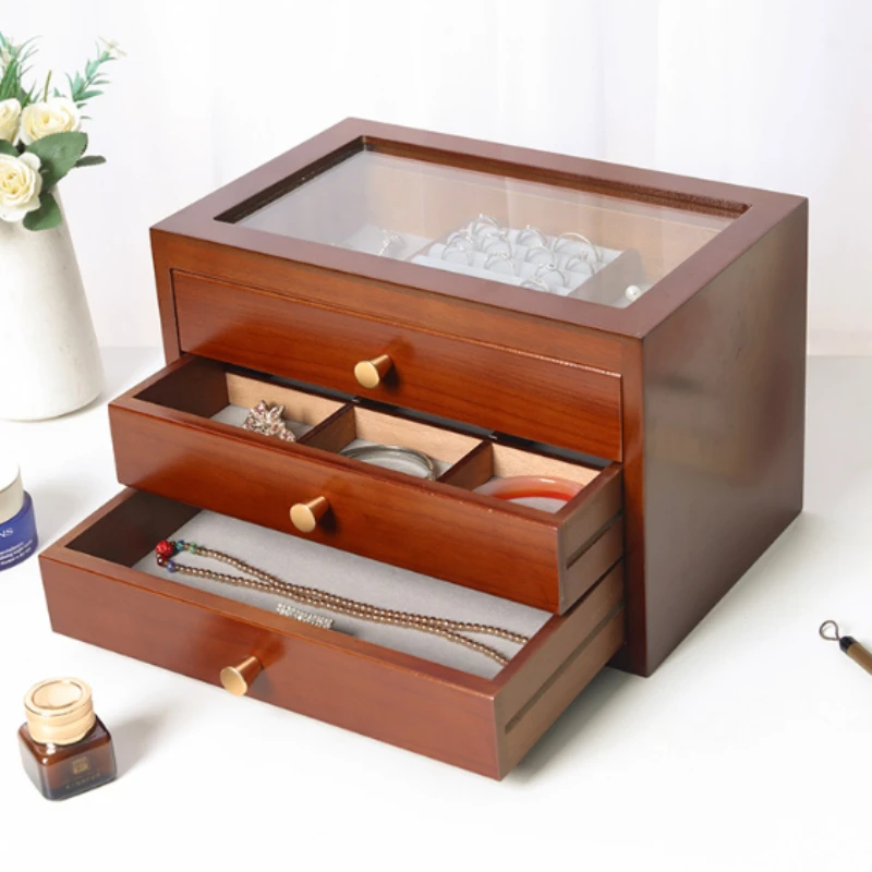 Top Trends: Wood Jewelry Box Velet Necklace Bracelet Earrings Rings Jewelry Boxes For Women Accessories Display Stand Storage Organizer Shoppable Styles