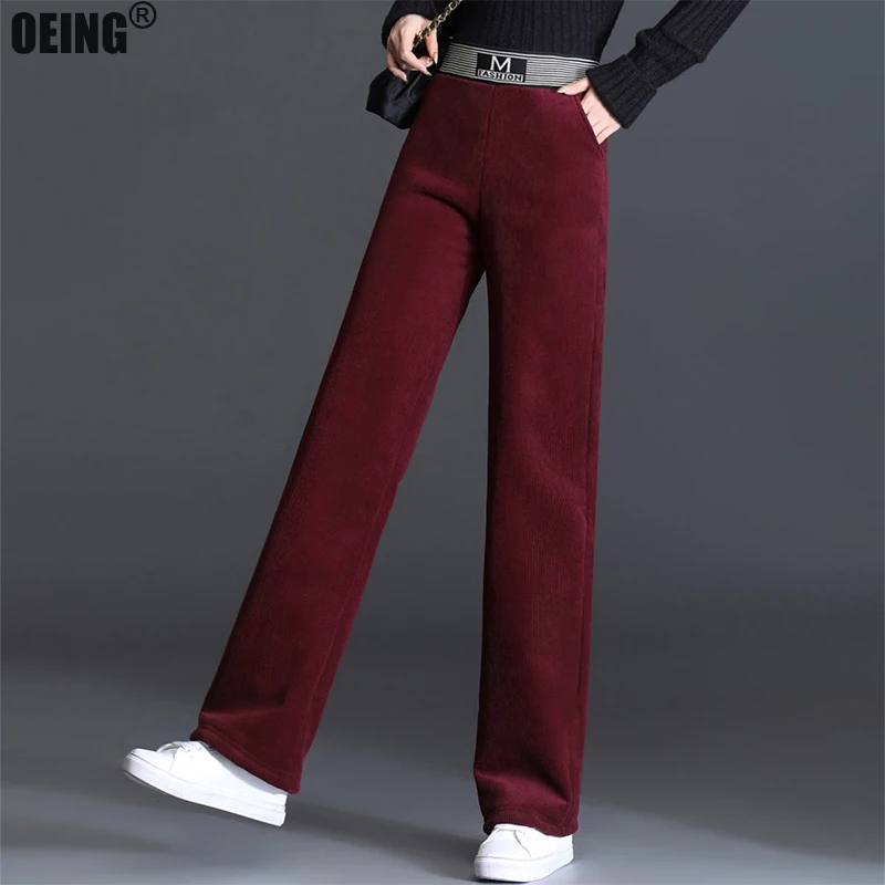 Top Trends: Autumn Large Size Wide Leg High Waist Women&#039;s Pants Vintage Loose Korean Fashion Solid Trousers Pocket Summer Streetwear Pants Shoppable Styles