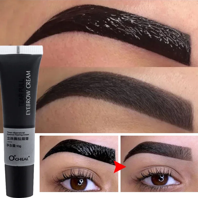 Top Trends: Lasting Tearing Eyebrow Gel Natural Tinting Tattoo Cream Colouring Waterproof Peel Off Eyebrow Enhancer Quick Drying Brow Makeup Shoppable Styles