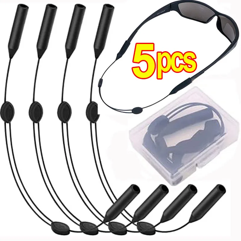 Top Trends: 1 / 5pcs Universal Adjustable Eyewear Retainer Fit Sports Sunglasses Retainer Unisex Strap Safety Glasses Holder Large Round-Head Shoppable Styles