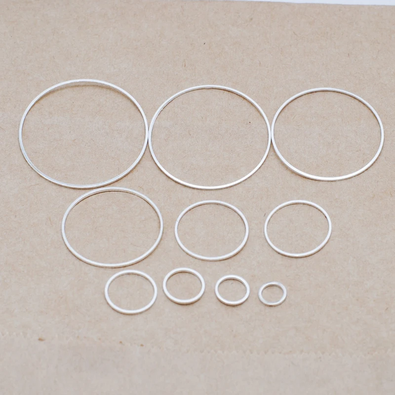 Top Trends: 50pcs / Lot Light Silvery Color Copper 8-40mm Earring Wires Hoops Pendant Connectors For Diy Jewelry Finding Making Accessories Shoppable Styles - Image 4