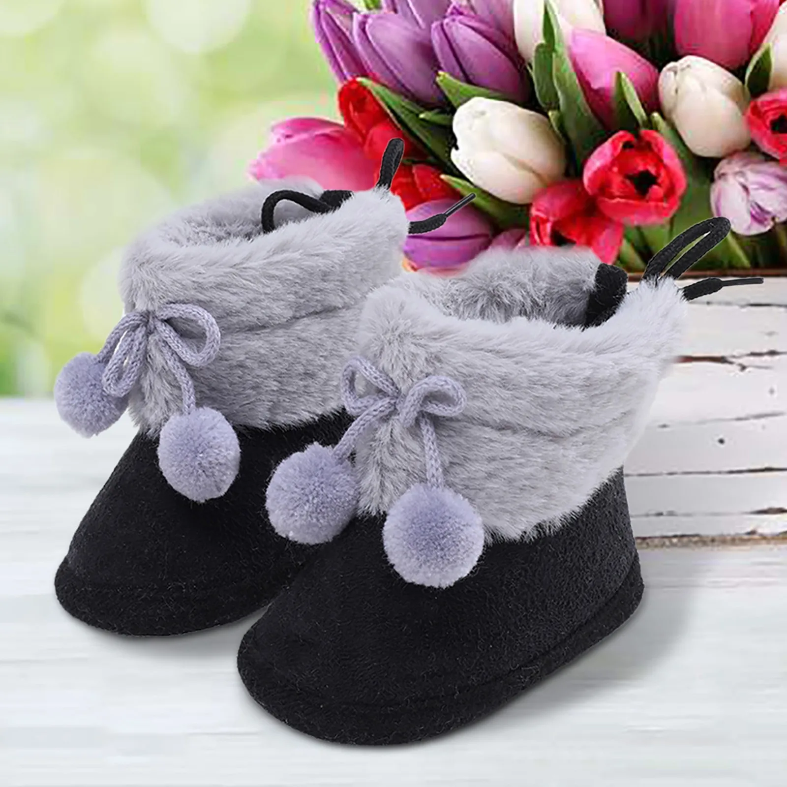 Top Trends: Newborn Baby Girl Plush Snow Booties Keep Warm Shoes Non-slip Sneaker Walking Soft-soled Breathable Heart Wings First Walkers Shoppable Styles