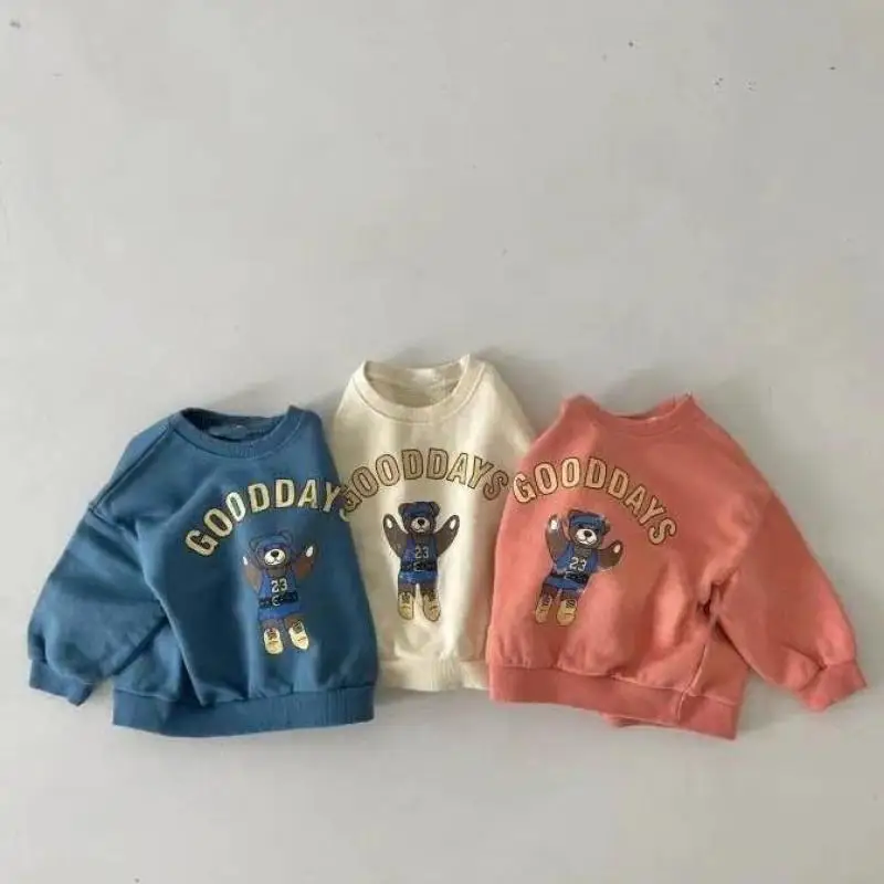 Top Trends: 2023 New Baby Long Sleeve Cartoon Sweatshirt Cute Bear Print Kids Casual Pullover Cotton Infant Boy Girl Tops Baby Sweatshirt Shoppable Styles