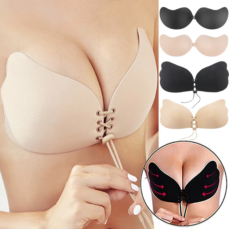 Top Trends: Women Self Adhesive Strapless Bandage Backless Solid Bra Stick Gel Silicone Push Up Underwear Invisible Bra Bust Braces Support Shoppable Styles