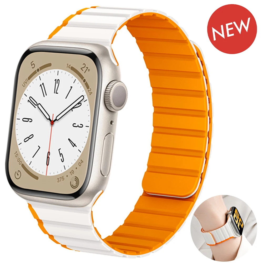 Top Trends: Magnetic Sports Band For Apple Watch Ultra 49mm 45mm 44mm 42mm 38mm 40mm 41mm Silicone Loop Strap For IWatch Series 8 7 6 5 4 Se Shoppable Styles