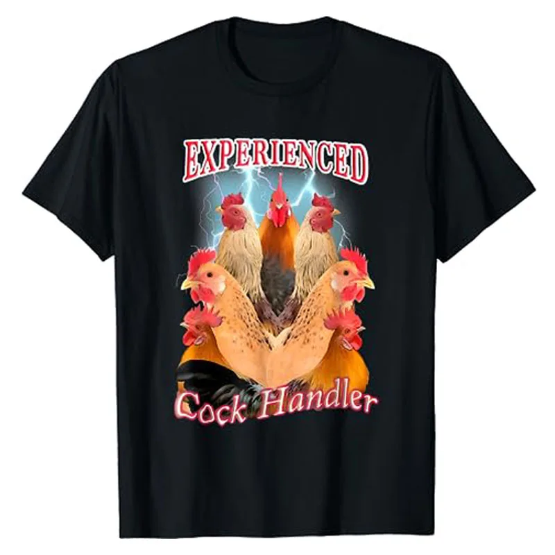 Top Trends: Experienced Cock Handler T-Shirt Funny Chick Lover Graphic Tee Tops Chicken Rooster Poultry Farmer Gift Humorous Farming Clothes Shoppable Styles