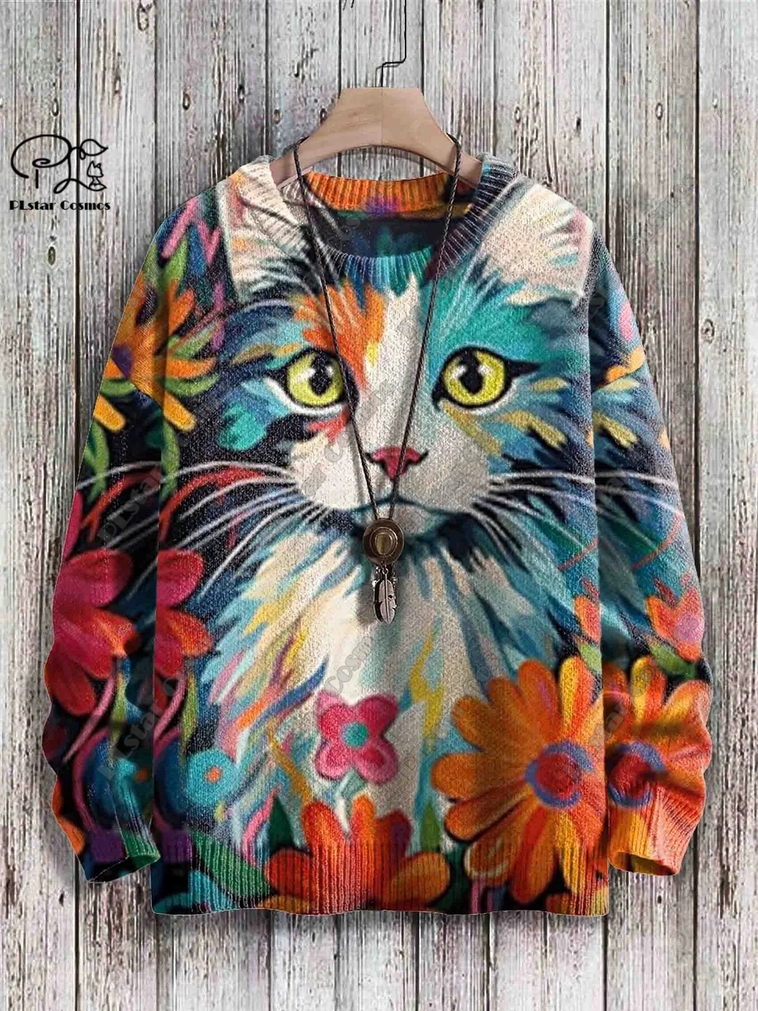 Top Trends: PLstar Cosmos New 3D Printed Animal Series Cat Pattern Ugly Sweater Street Fun Casual Winter Sweater M-5 Shoppable Styles