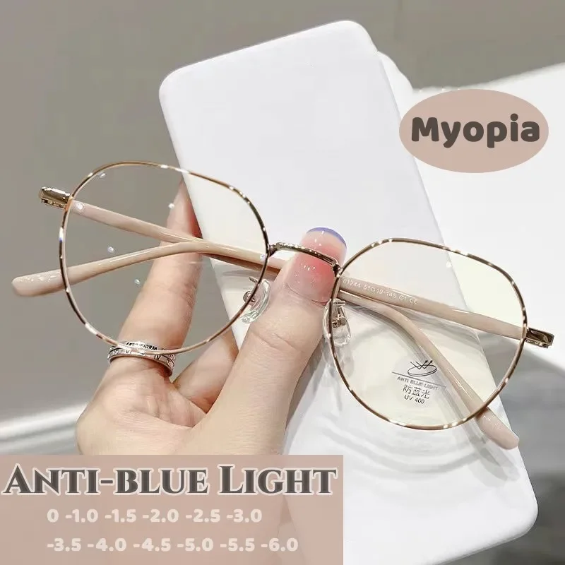 Top Trends: Vintage Short-sighted Eyeglasses Irregular Frame Blue Light Blocking Myopia Glasses Unisex Prescription Eyewear With Diopter Shoppable Styles