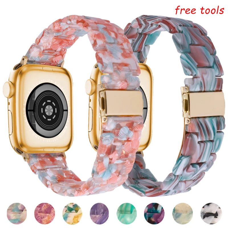 Top Trends: Woman Resin Strap For Apple Watch Band 44mm 40mm 49mm 45mm 41mm 42mm 45 Mm Bracelet Correa IWatch Series Ultra 8 SE 7 6 5 4 3 38 Shoppable Styles