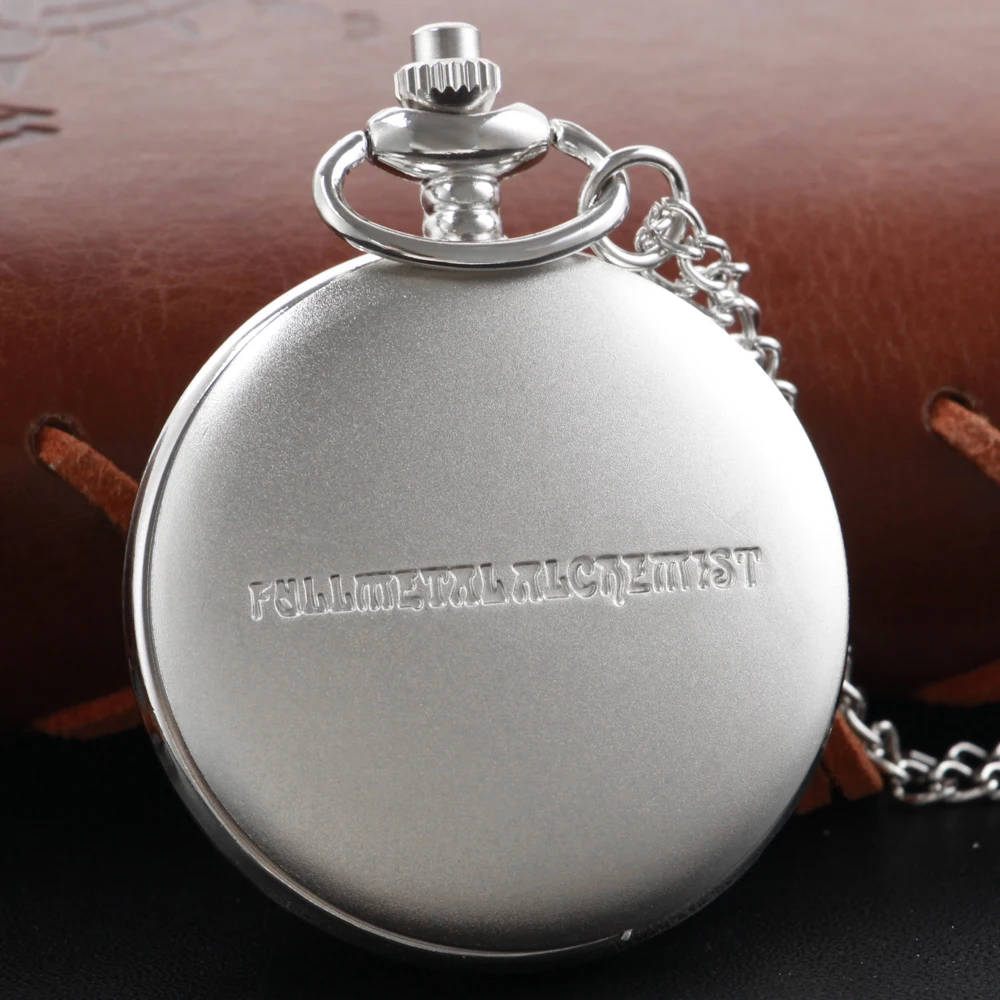 Top Trends: Silver Matte Texture Alchemist Pattern Quartz Pocket Watch Antique Pendant Necklace Exquisite Roman Numerals Digital Dial Clock Shoppable Styles - Image 4