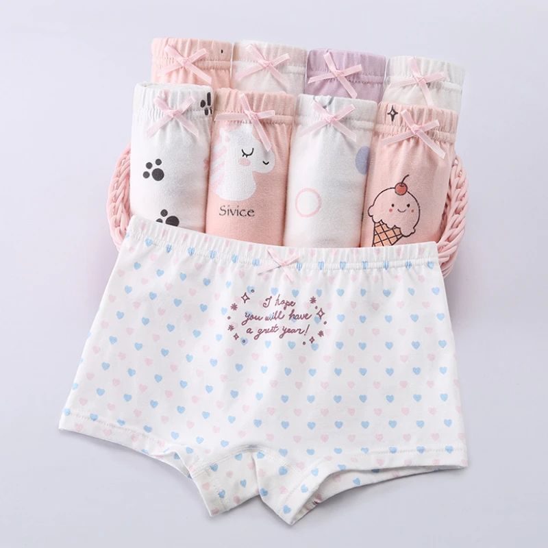 Top Trends: 4PCS Girls Cotton Panties Kid Antibacterial Boxer Brief 2+ y Young Child Cartoon Underwears Toddler Thin Breathable Cute Knickers Shoppable Styles