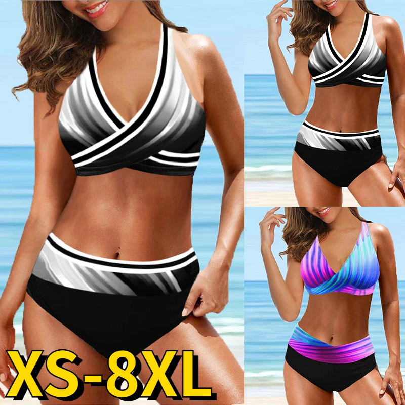 Top Trends: 2023 Female Summer Swimsuit Women Sexy Bikini Two Piece Bikini Set Beachwear Swim Suit Printing Swimwear Bathing Suit XS-8XL Shoppable Styles