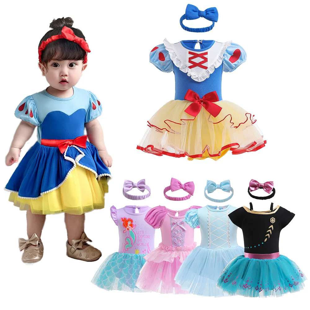 Top Trends: Children Clothing Elsa Anna Round Neck Pullover Romper Snow White Baby Girls Princess Fancy Dress Kids Cosplay Birthday Costume Shoppable Styles