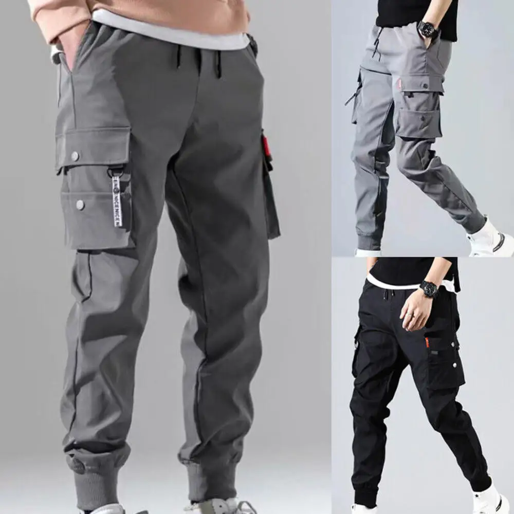 Top Trends: Cargo Pants Men Spring And Summer New Fashion Handsome Bunched Feet Casual Sports Pants Large Size Loose Nine Point Pants Shoppable Styles