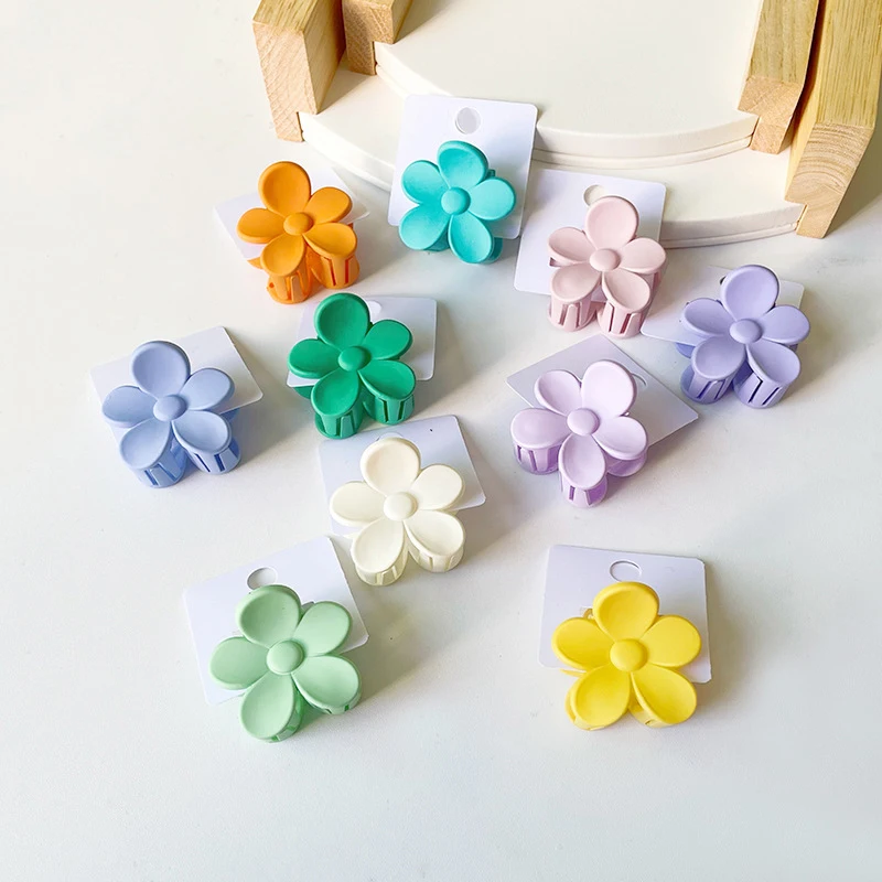 Top Trends: Kids Cute Small Flower Hair Claw Clip Bulk Matte Pastel 10 Colors Strong Hold Hair Claw Clips For Women Thin Hair Shoppable Styles