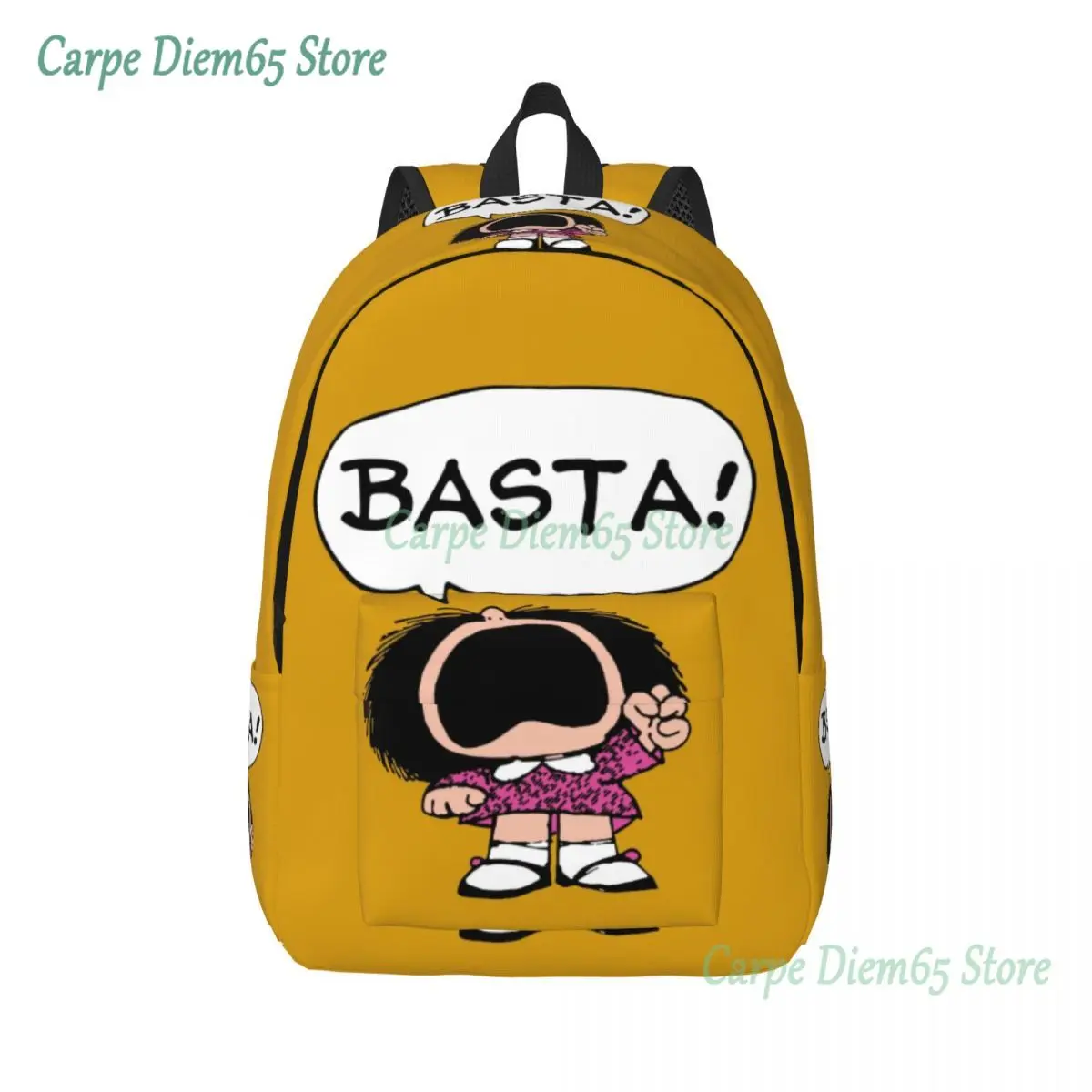 Top Trends: Personalized Mafalda Basta Canvas Backpacks Women Men Fashion Bookbag For School College Quino Argentina Cartoon Bags Shoppable Styles