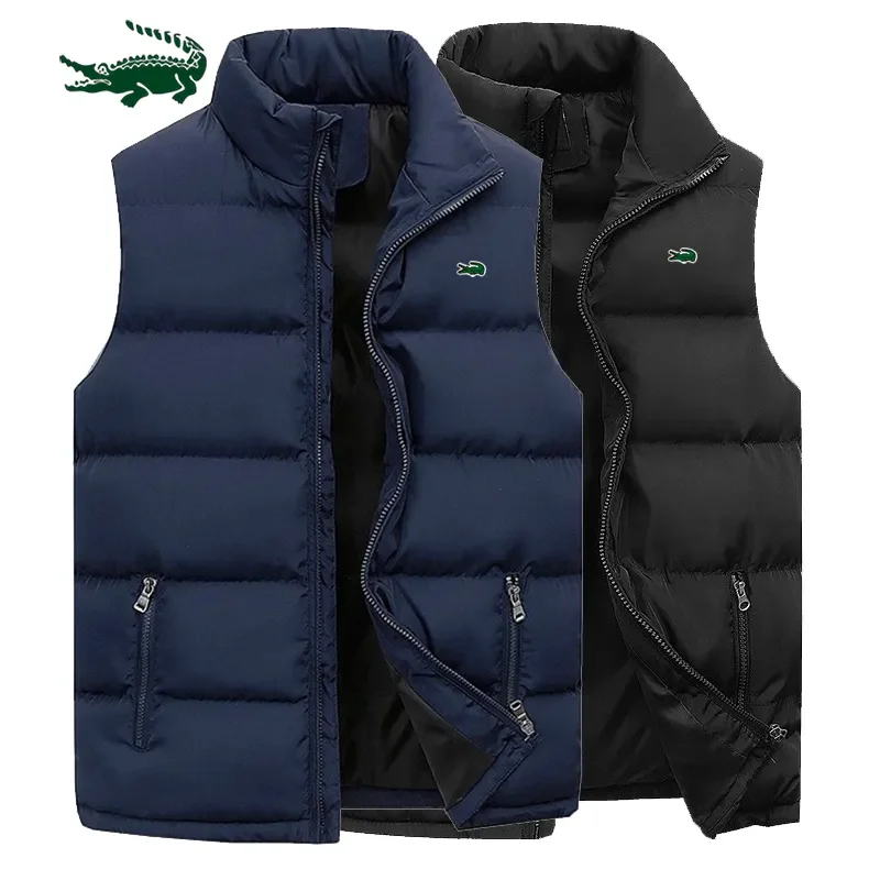 Top Trends: 2024 New Mens Vest Jacket Warm Sleeveless Jackets Winter Waterproof Zipper Coat Stand-up Collar Casual Waistcoat Brand Clothing Shoppable Styles