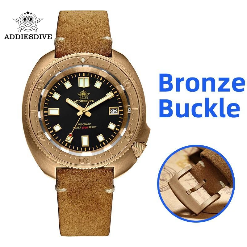 Top Trends: ADDIESDIVE AD2104 CUSN8 Bronze Case Men Watches Abalone Shell C3 Super Luminous 200m NH35 Automatic Watch Relogios Masculino Shoppable Styles