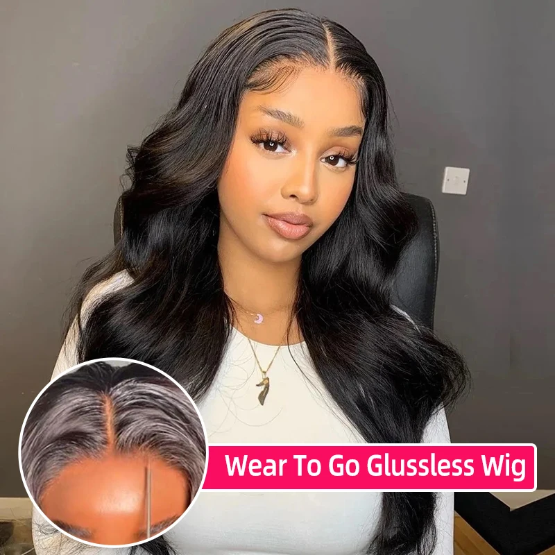 Top Trends: Wear Go Body Wave 6X4 HD Lace Glussless Human Hair Wigs Ready To Wear Pre Cut And Plucked 4x4 Lace Closure Wig For Women Shoppable Styles