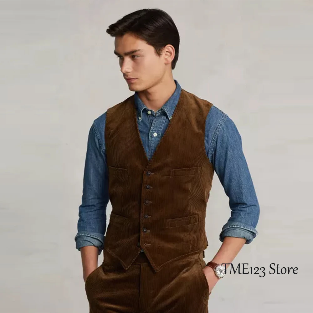 Top Trends: Men&#039;s Corduroy Slim Single-breasted Vest Casual Bussiness Vest Men Casual Sleeveless Jacket Vests Shoppable Styles