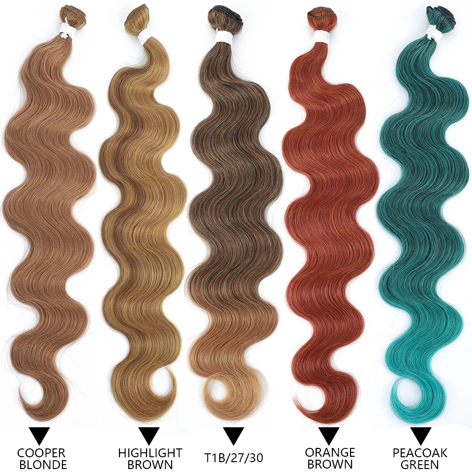 Top Trends: Body Wave Bundles Brazilian Hair Weaving Soft Natural Synthetic Hair Extensions Colorful Body Wave Top Quality Thick Hair Shoppable Styles