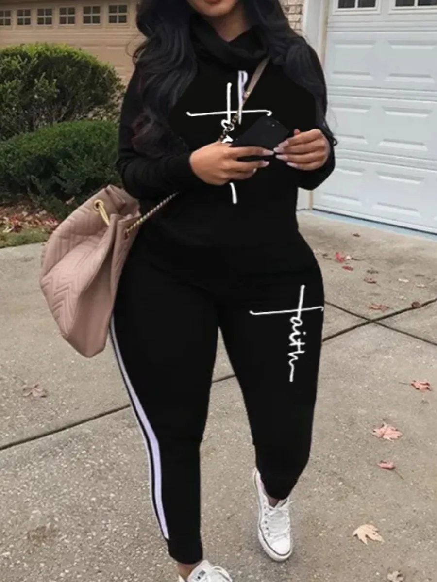 Top Trends: LW Plus Size Tracksuit Sets Drawstring Letter Striped Set Womens 2 Piece Sweatsuits Hoodie & Sweatpants Jogging Suits Outfits Shoppable Styles