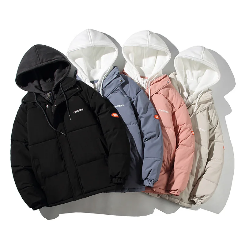 Top Trends: Winter Couple Cotton Clothes Fake Two Cotton Clothes Thickened Young Men Loose Warm Hooded Coat Shoppable Styles