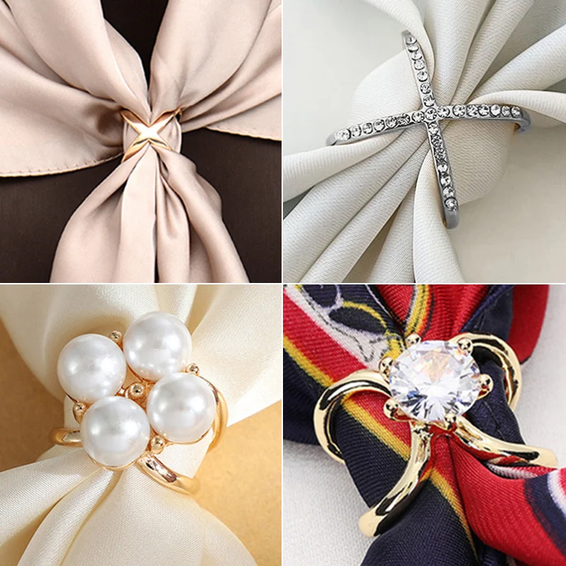 Top Trends: Oval Brooches Simple Crystal Brooches Shawl Ring Clip Scarves Fastener Silk Scarf Buckle Brooch Wedding Jewelry Accessories Shoppable Styles