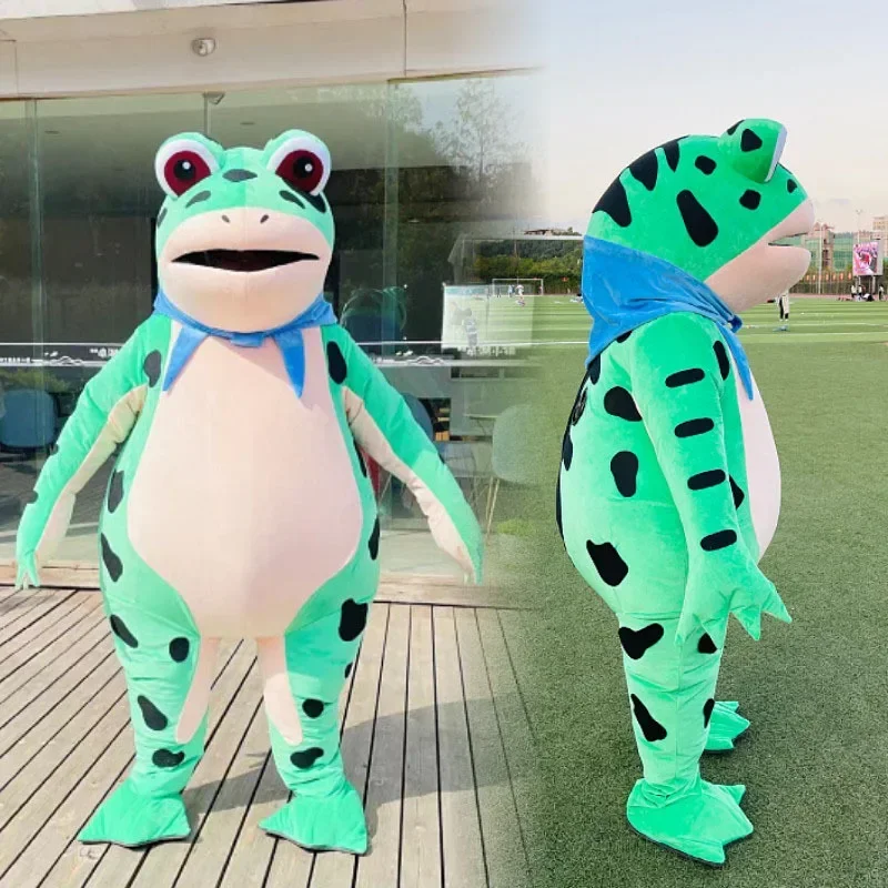 Top Trends: Christmas Disfraz Mascot Frog Cartoon Doll Costume Inflatable Adult Walking Performance Clothes Toad Gas Model Funny Decoration Shoppable Styles