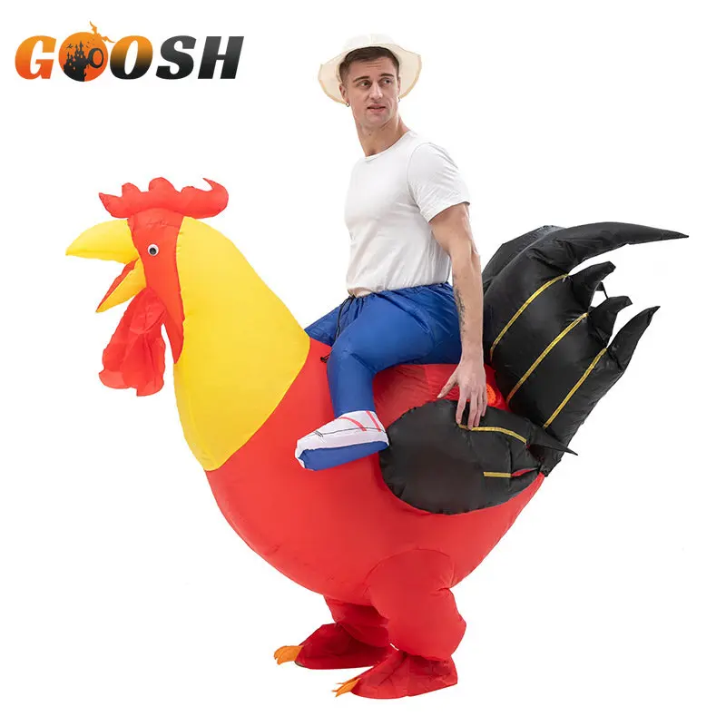 Top Trends: Funny Inflatable Cock Chook Chicken Halloween Party Costumes For Adult Kids Cosplay Dress Rooster Costumes Hen Christmas Costume Shoppable Styles