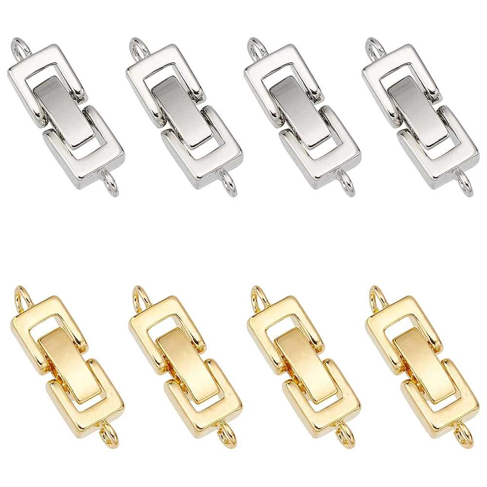 Top Trends: 5Sets Brass Fold Over Clasps Metal Buckles Fastener Clasp For DIY Jewelry Making Necklace Bracelet End Connector Accessories Shoppable Styles