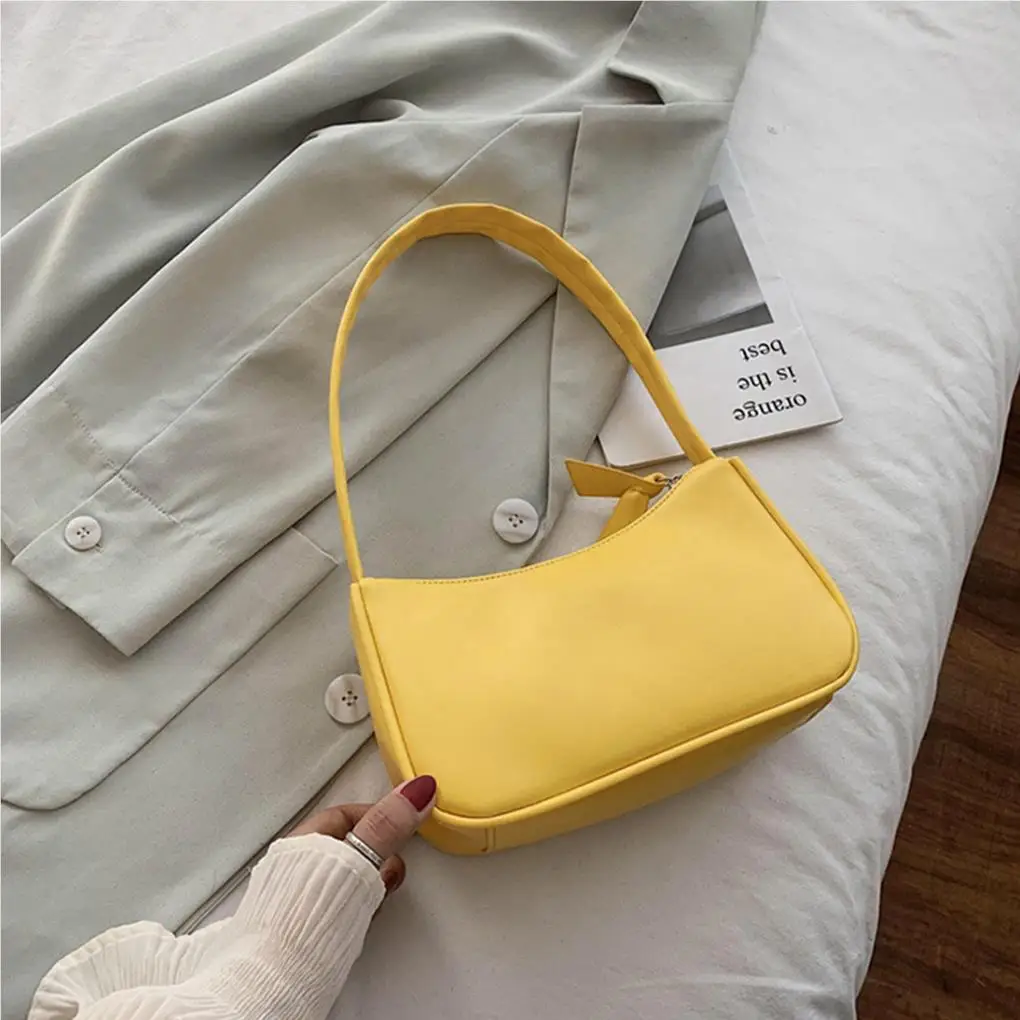 Top Trends: Soft PU Leather Armpit Bags Retro Women’s Bow Handbag Underarm Bag Solid Color Ladies Fashion Design Small Shoulder Bags Shoppable Styles