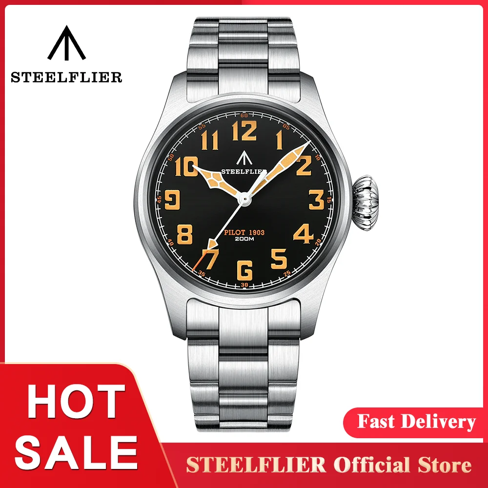 Top Trends: STEELFLIER Official SF740V New Quartz Pilot Series Swiss C3 Luminous 200M Waterproof VH31 Movement Men's Fashion Business Watch Shoppable Styles