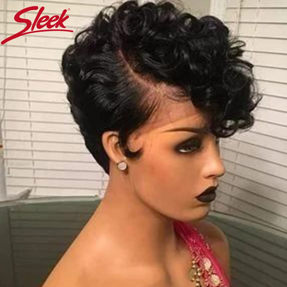 Top Trends: Sleek Curly Human Hair Wigs Water Wave Brazilian Hair Wigs Short Real Human Hair Wigs For Women Lace Wigs Lift U Part Lace Wig Shoppable Styles