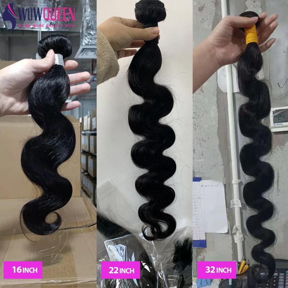 Top Trends: 32 34 36 38 40 Inch Body Wave Bundles Brazilian Human Hair Bundles Thick Hair Extensions Natural Black Hair Weaving 1 / 3 / 4 PCS Shoppable Styles - Image 3